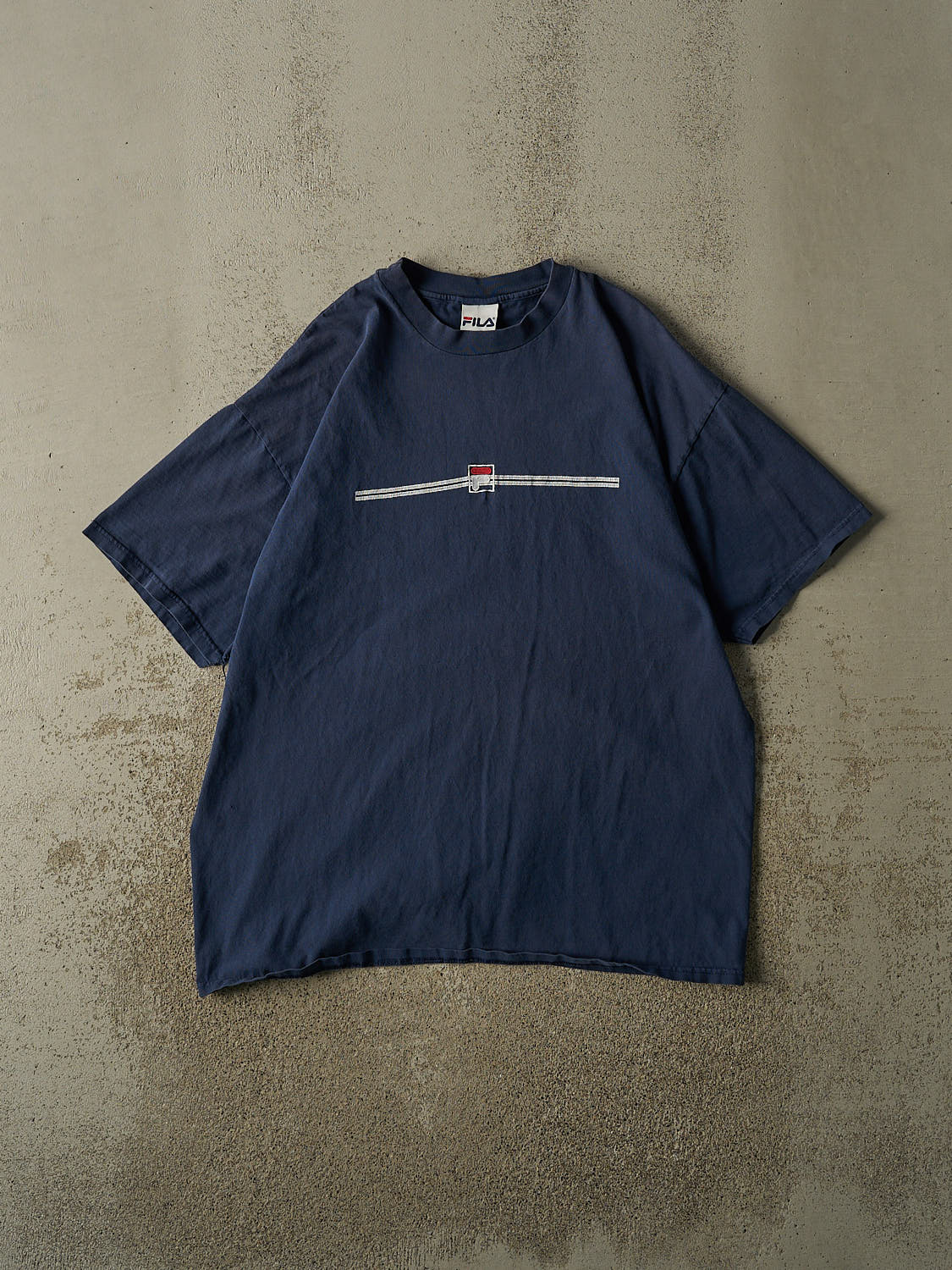Vintage 90s Navy Blue Fila Embroidered Tee (XL)