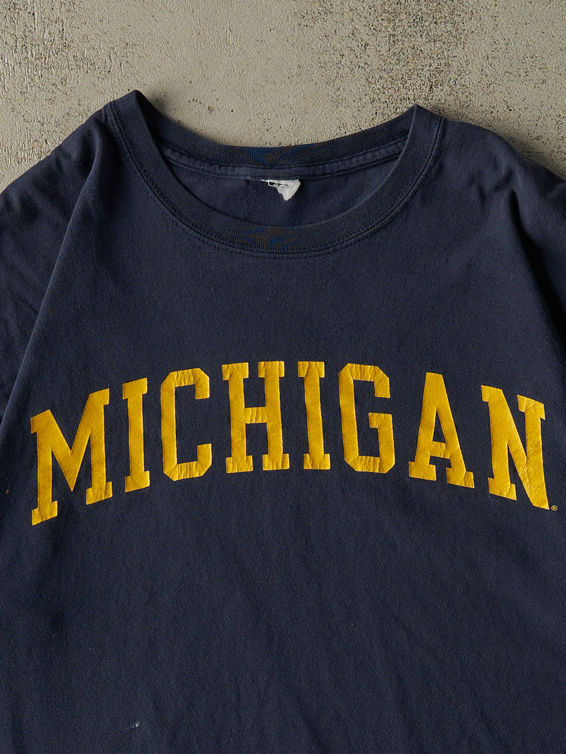 Vintage Y2K Navy Blue University of Michigan Tee (L)