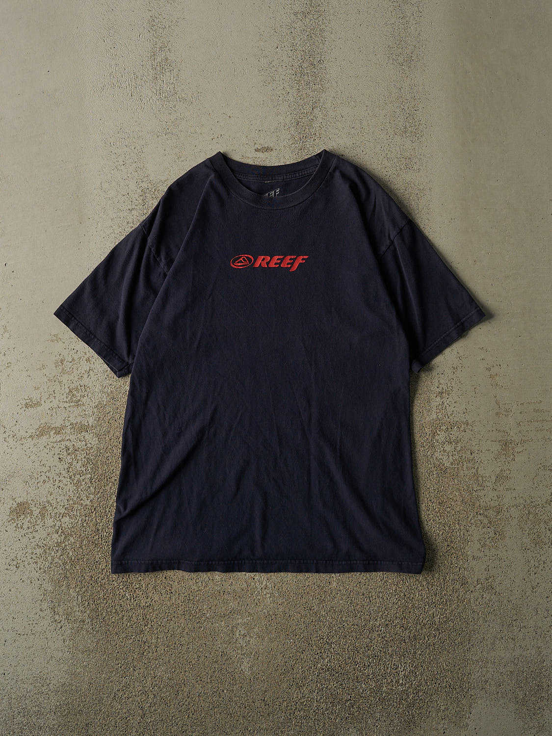 Vintage Y2K Navy Blue Reef Surf Tee (L/XL)
