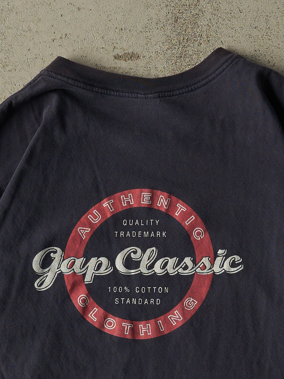 Vintage 90s Navy Blue Gap Single Stitch Tee (L/XL)