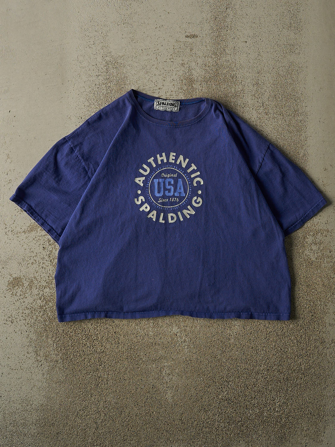 Vintage 90s Blue Spalding Cropped Tee (S/M)