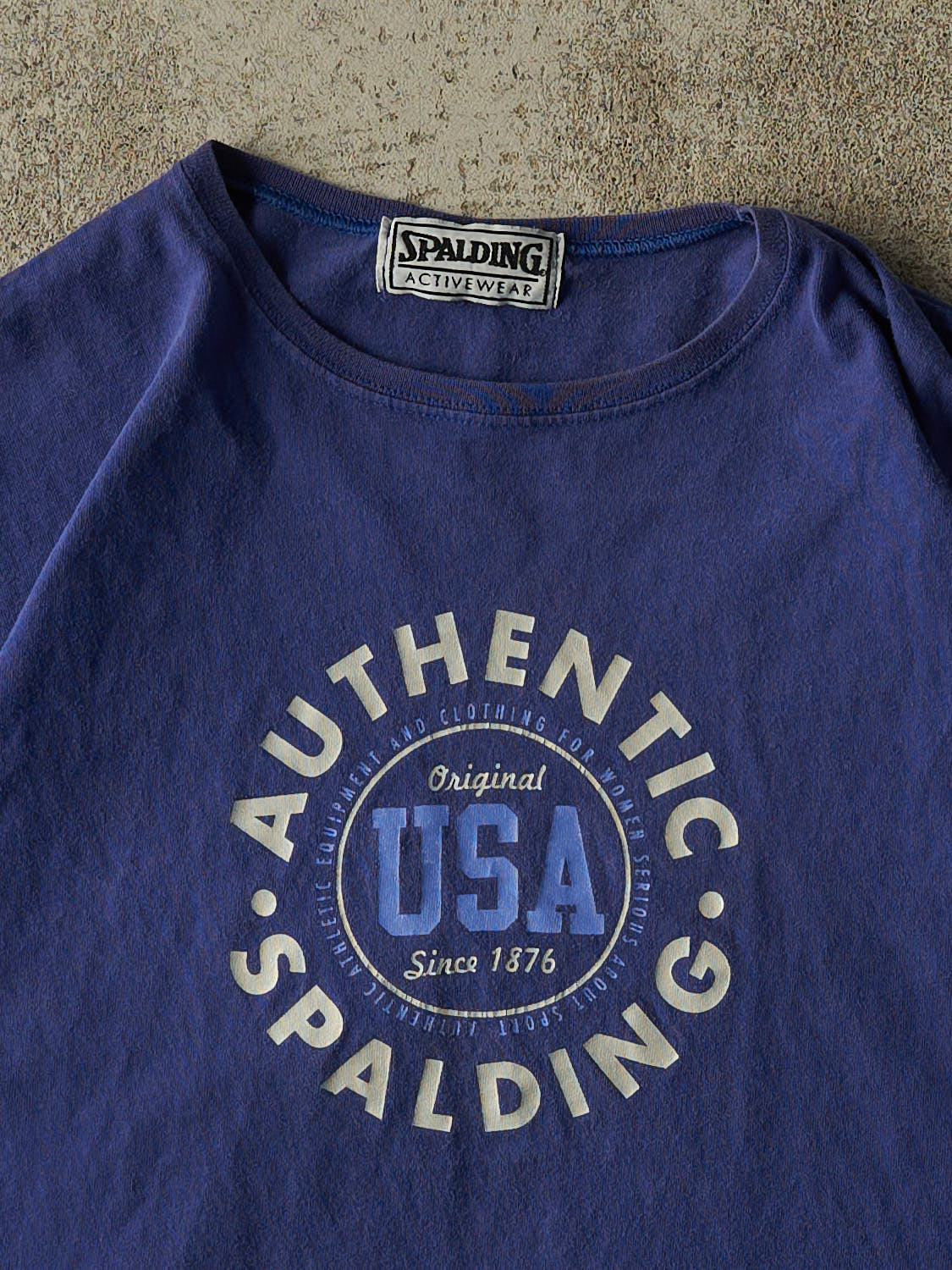 Vintage 90s Blue Spalding Cropped Tee (S/M)