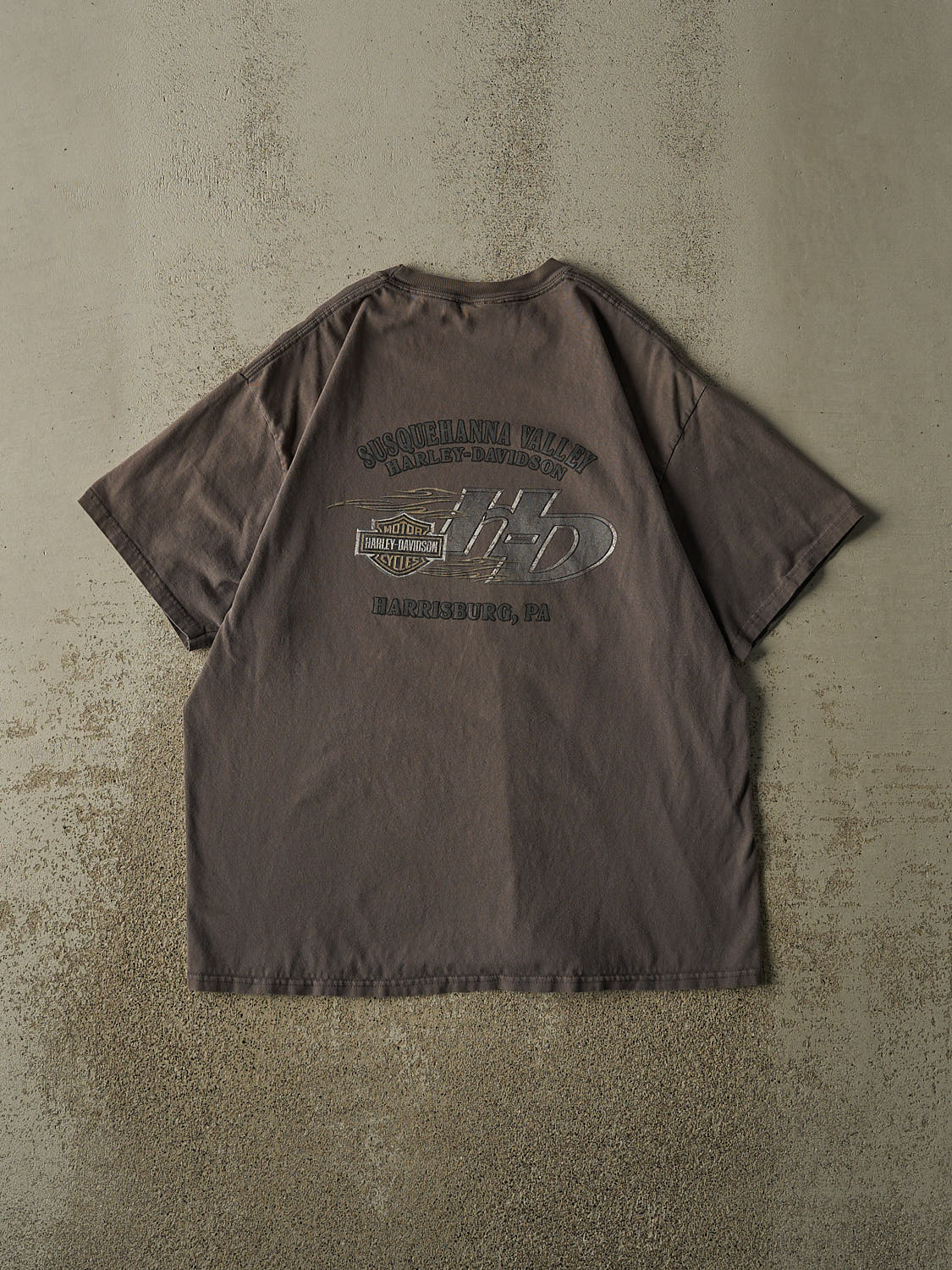 Vintage Y2K Charcoal Grey Harley Davidson Harrisburg PA Tee (L)