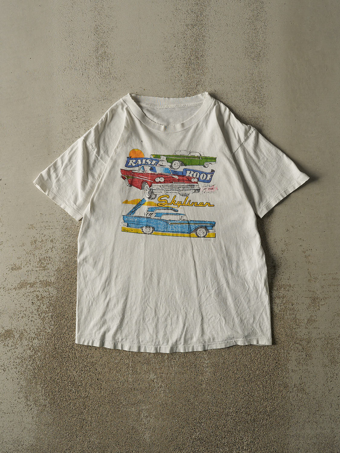 Vintage 92' White Skyliner Single Stitch Car Tee (M/L)