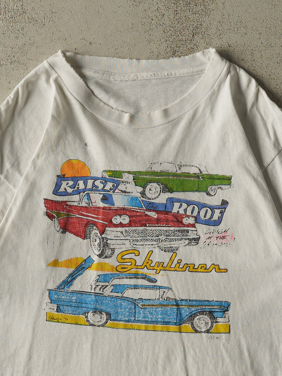 Vintage 92' White Skyliner Single Stitch Car Tee (M/L)