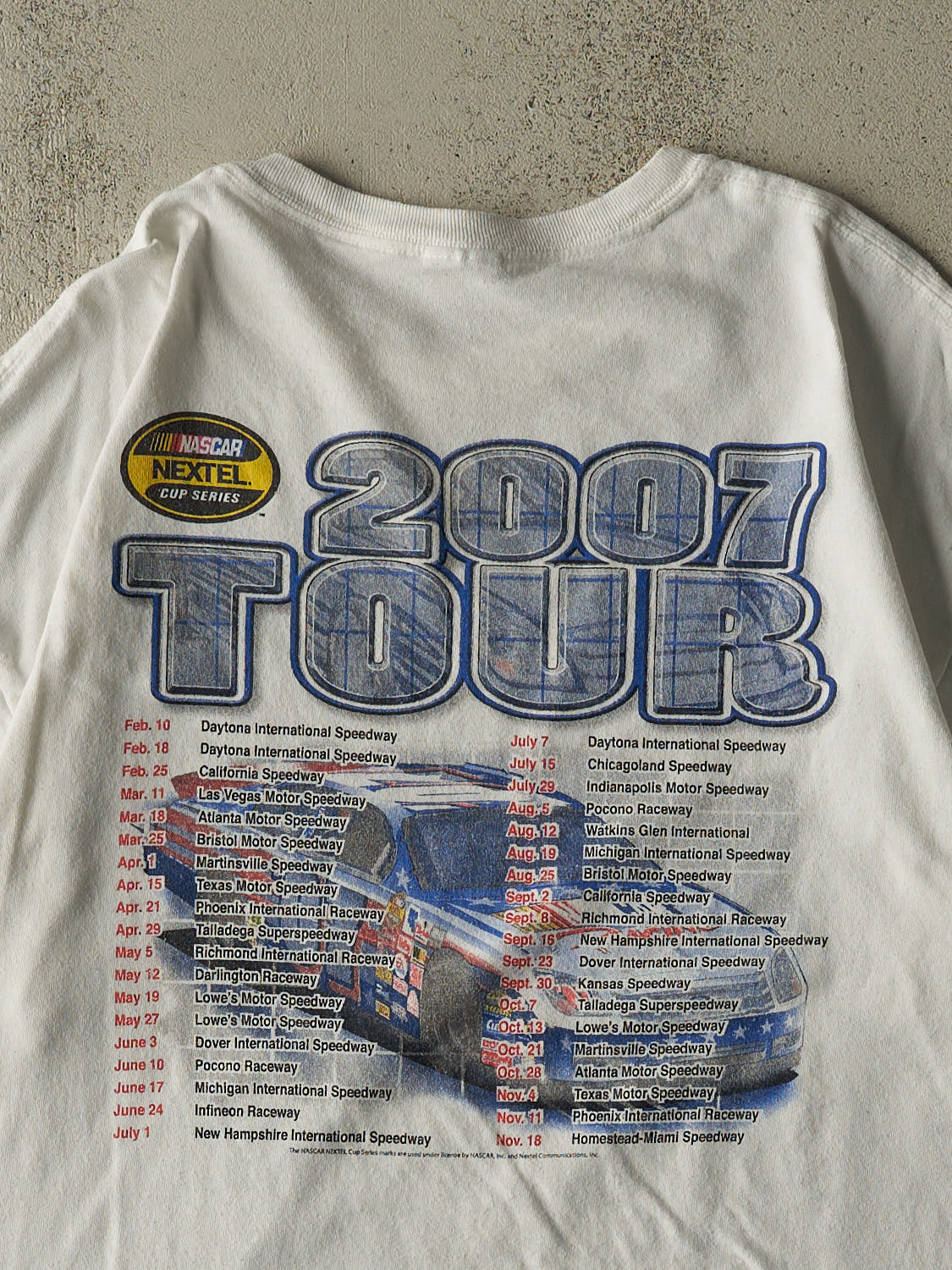 Vintage 07' White Nascar Nextel Cup Tee (L/XL)