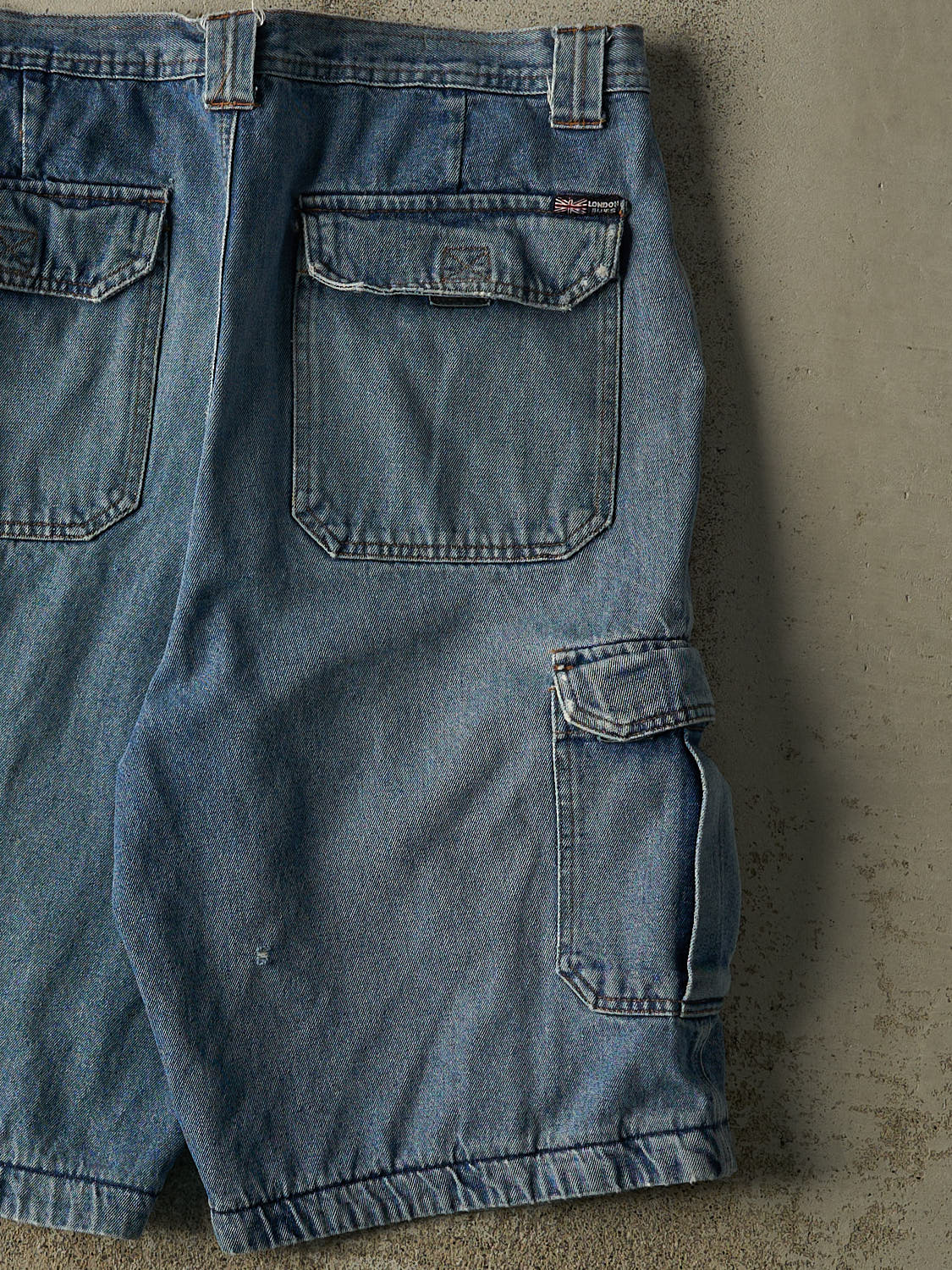 Vintage 90s Light Wash London Blues Cargo Jorts (35x11.5)