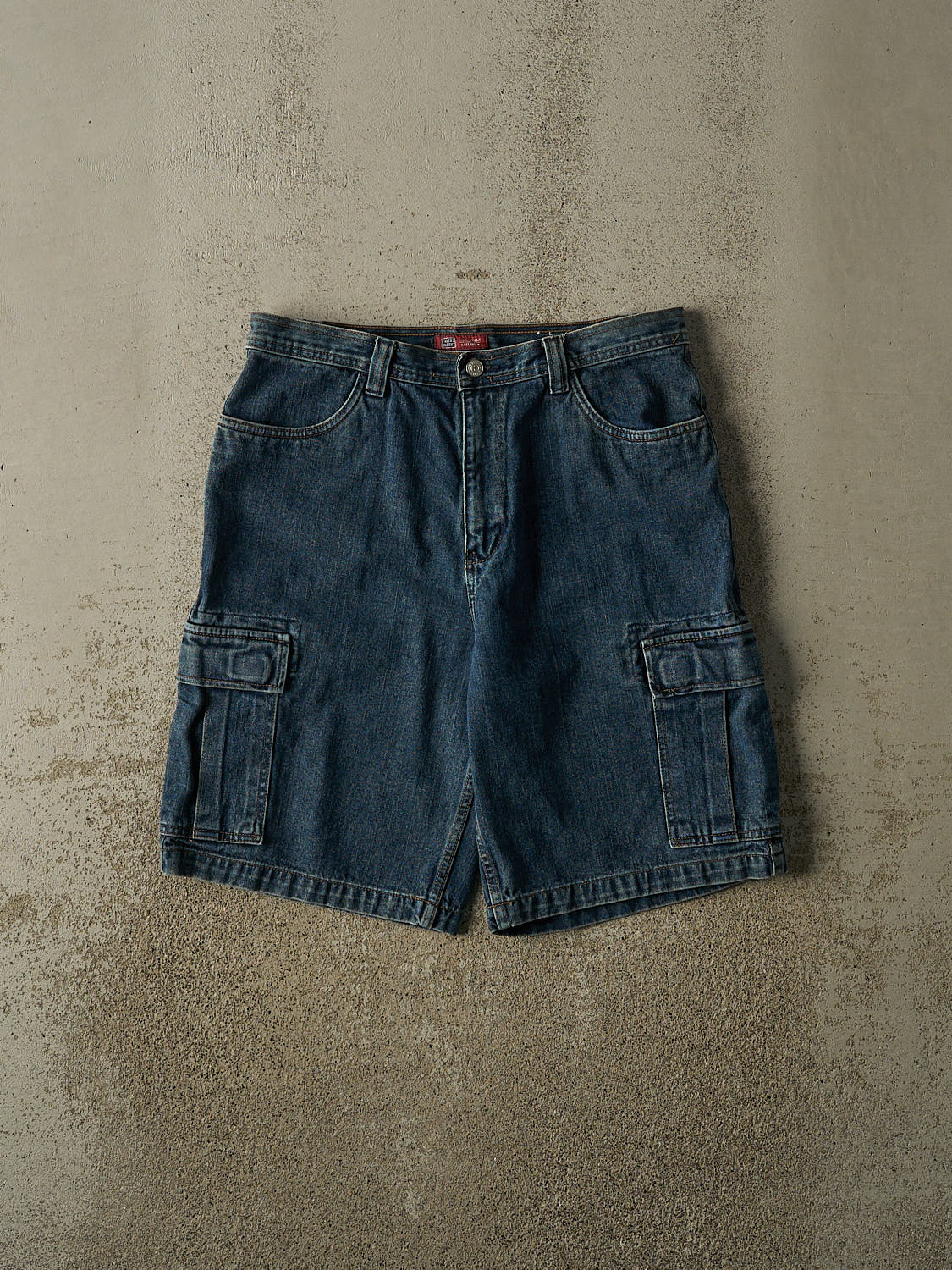 Vintage 90s Dark Wash Faded Glory Cargo Jorts (34x11)