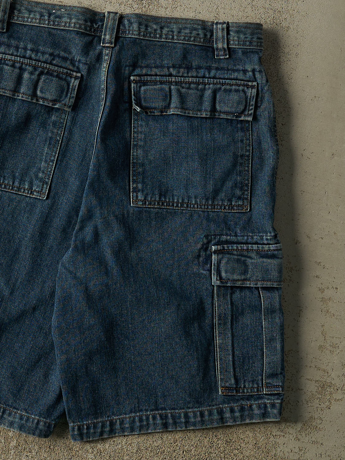 Vintage 90s Dark Wash Faded Glory Cargo Jorts (34x11)