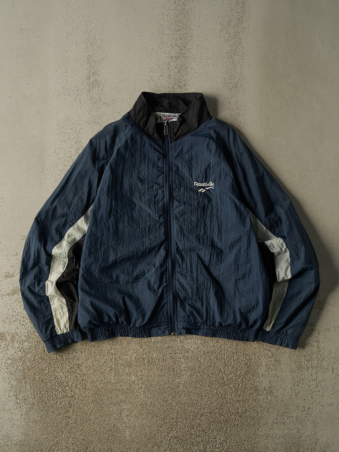 Vintage 90s Navy Blue Reebok Windbreaker  Jacket (L/XL)