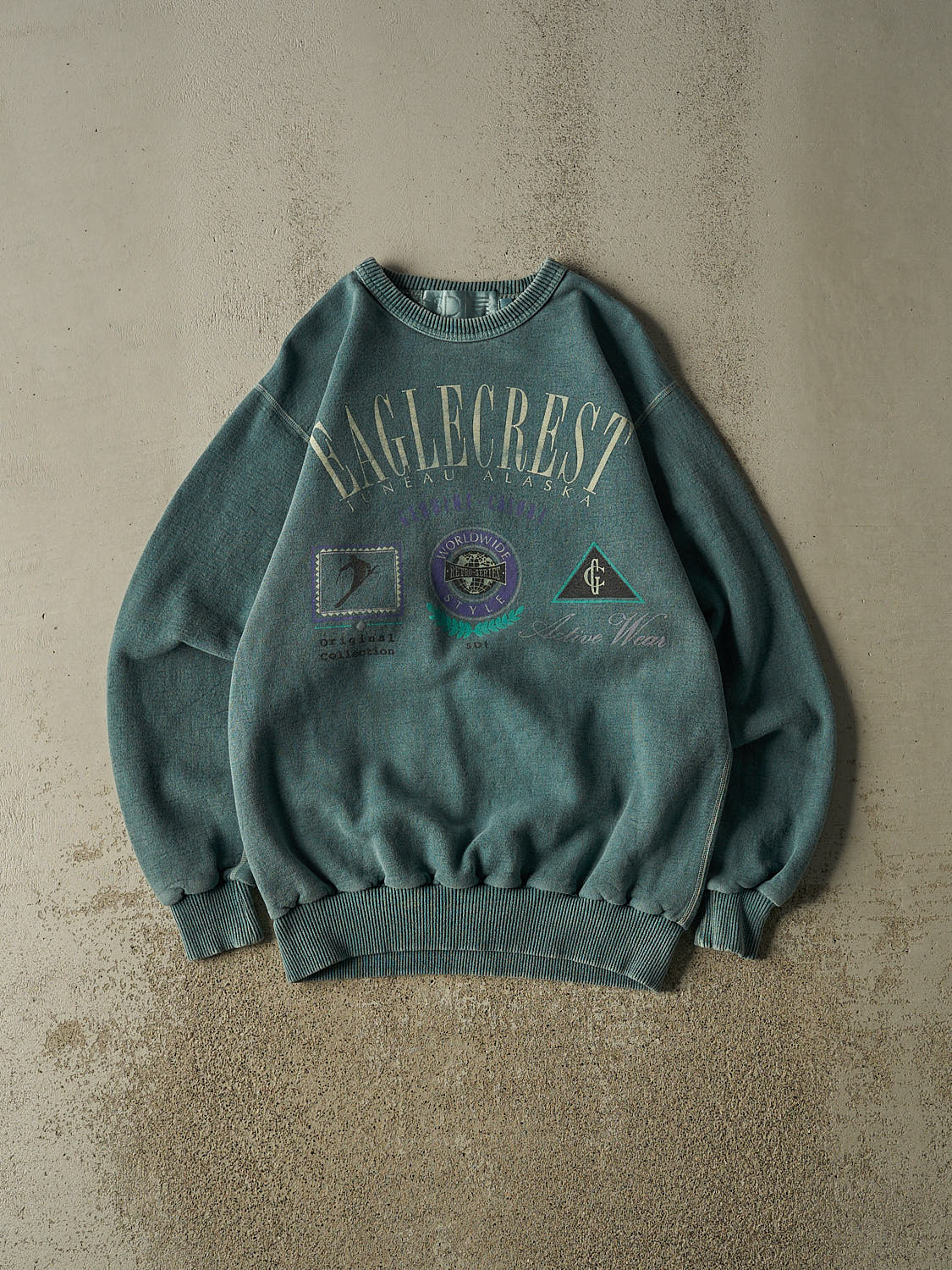 Vintage 90s Teal Eaglecrest Ski Alaska Crewneck (XL)