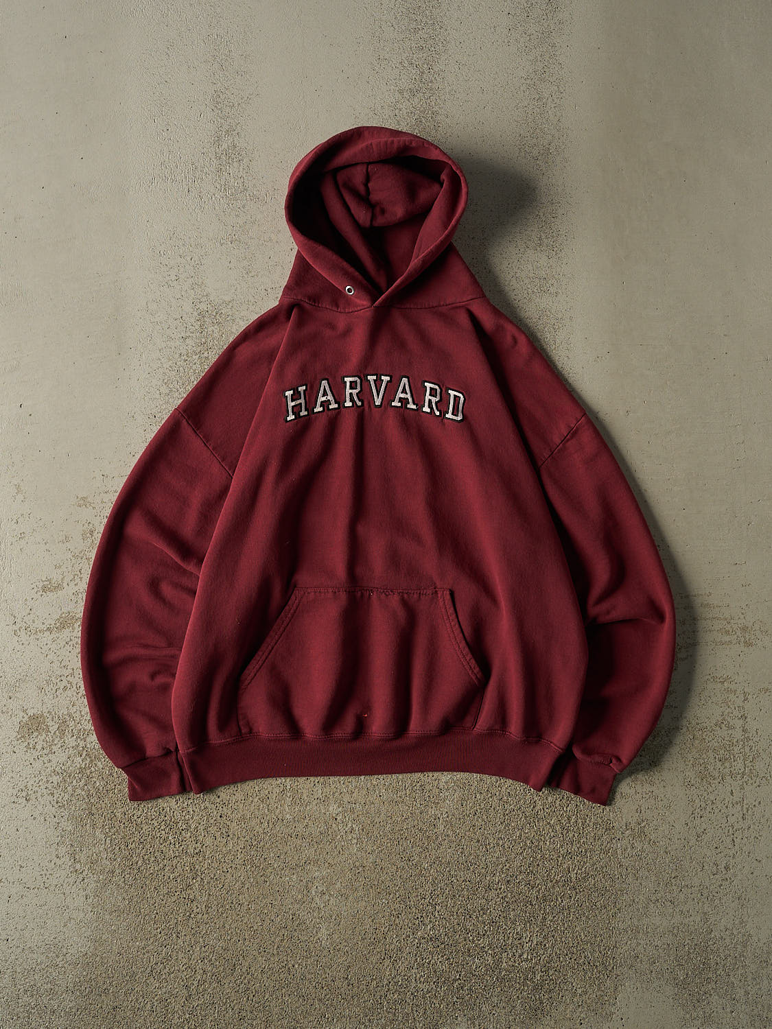 Vintage 90s Burgundy Harvard University Embroidered Hoodie (L/XL)