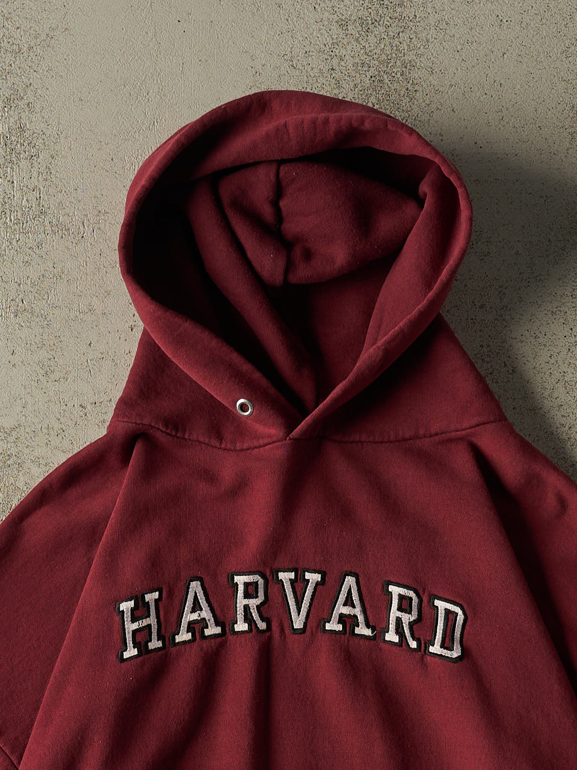 Vintage 90s Burgundy Harvard University Embroidered Hoodie (L/XL)