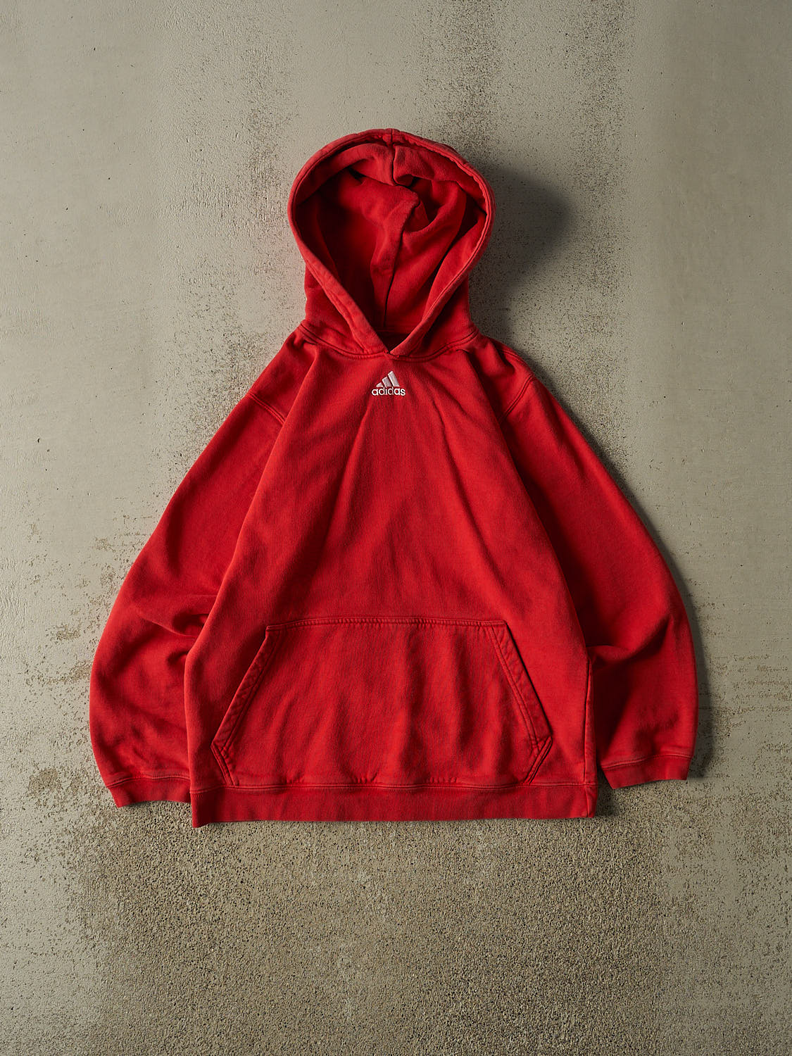 Vintage 90s Red Adidas Embroidered Logo Hoodie (S)