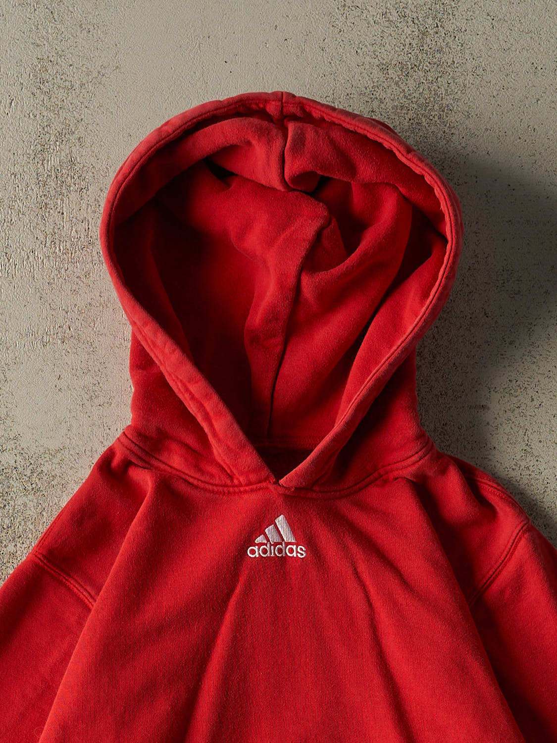 Vintage 90s Red Adidas Embroidered Logo Hoodie (S)