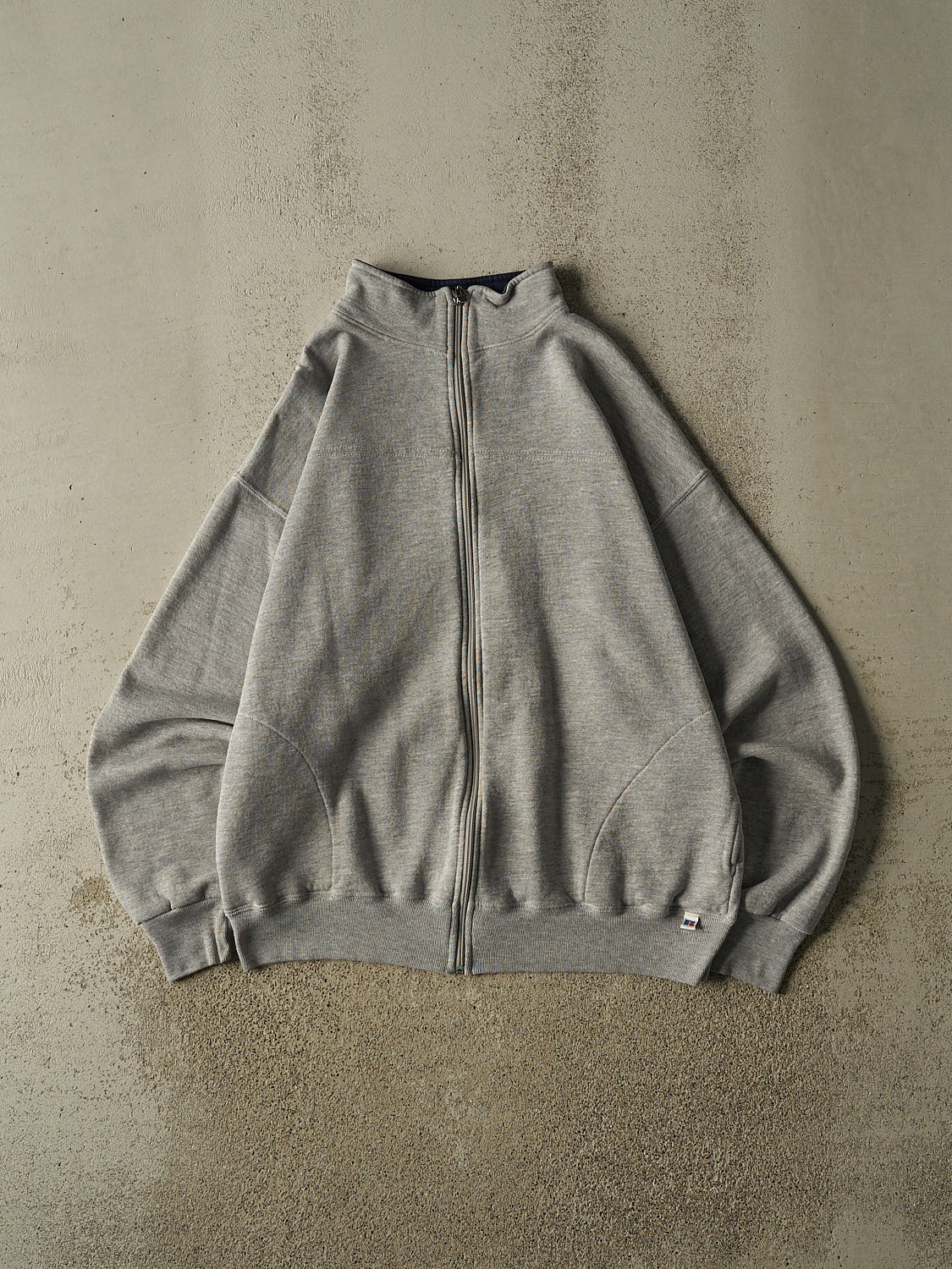 Vintage 90s Grey Russell Athletic Zip Up Sweater (XL)