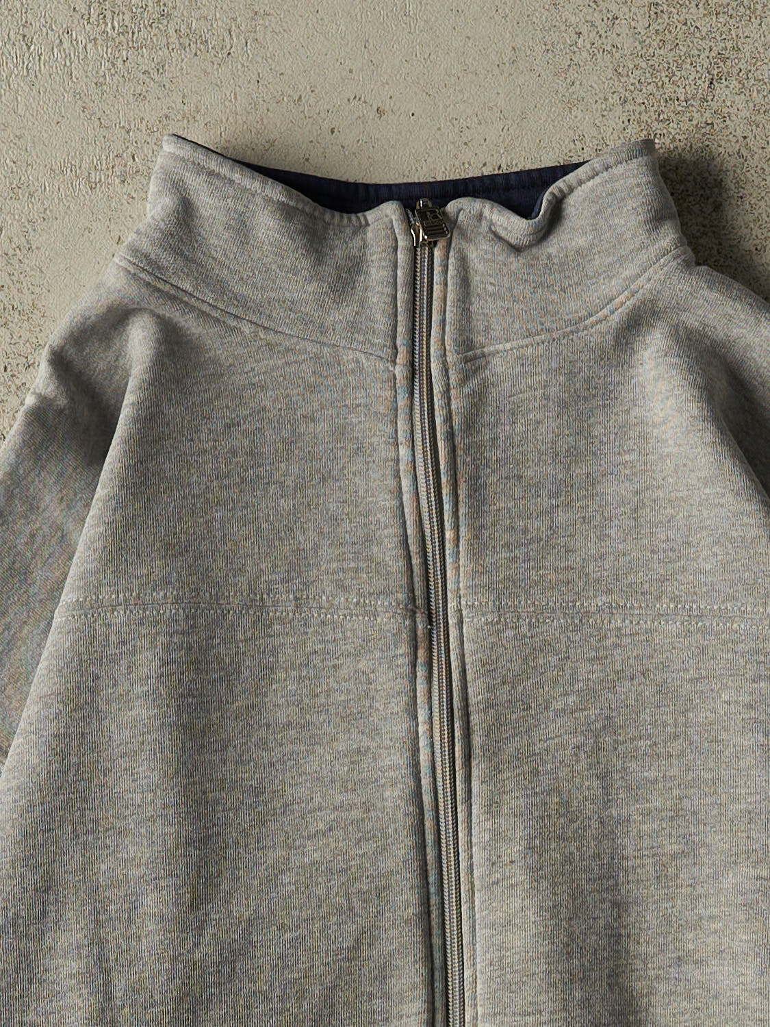 Vintage 90s Grey Russell Athletic Zip Up Sweater (XL)