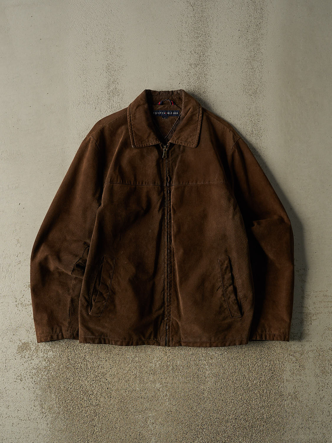 Vintage Y2K Brown Tommy Hilfiger Suede Jacket (L)