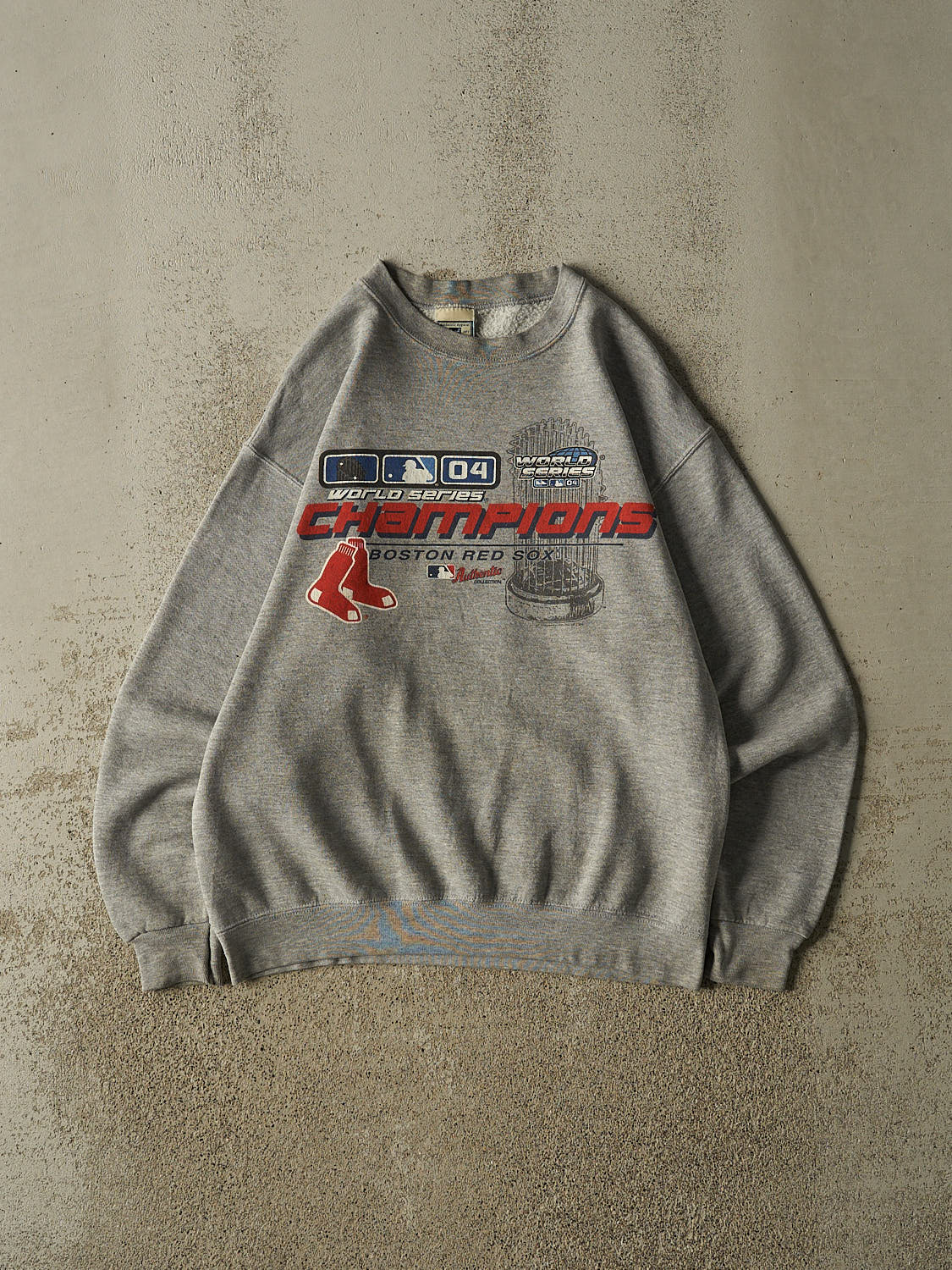 Vintage 04' Grey Boston Red Sox World Series Champion Crewneck (M)