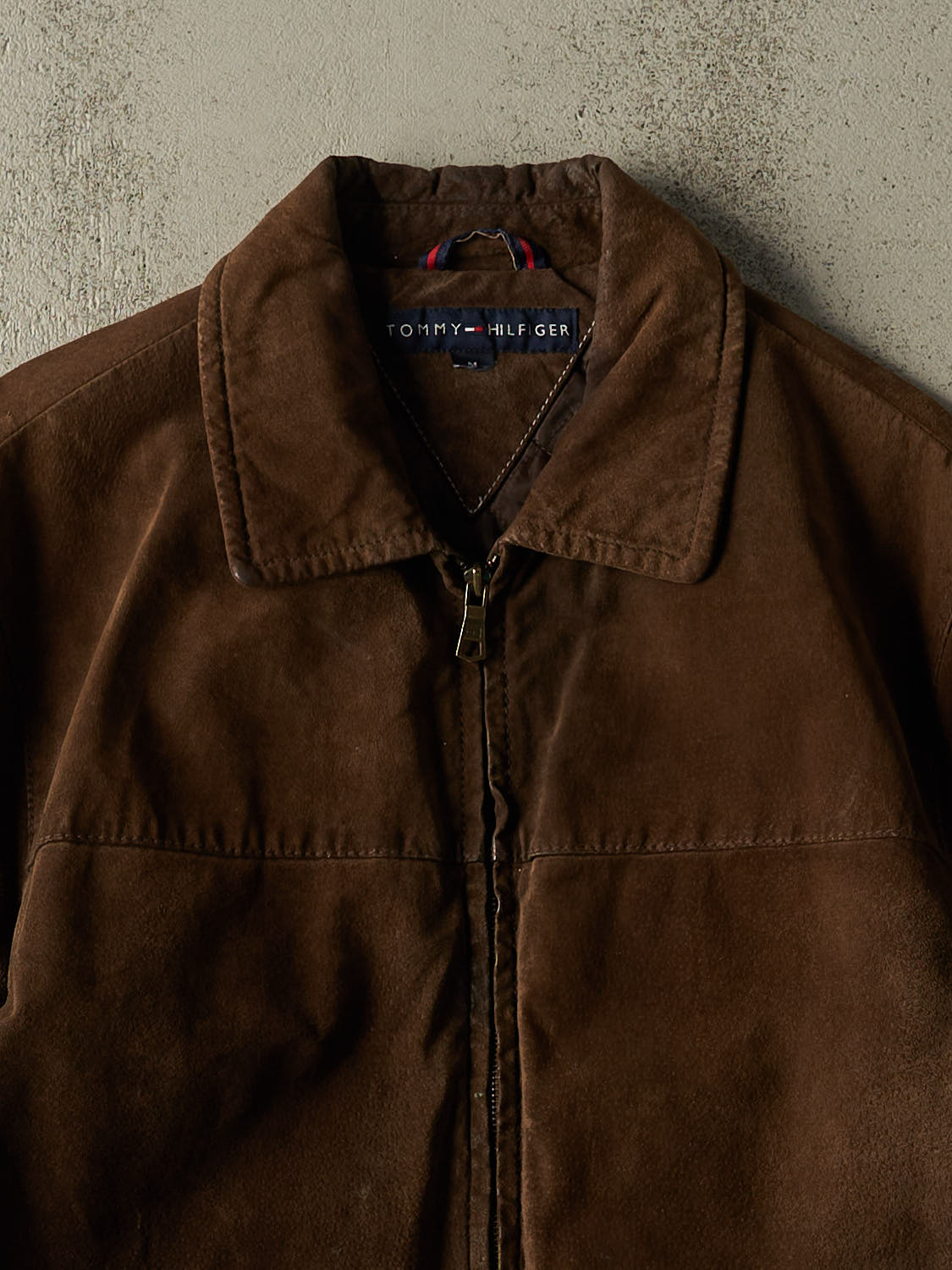 Vintage Y2K Brown Tommy Hilfiger Suede Jacket (L)