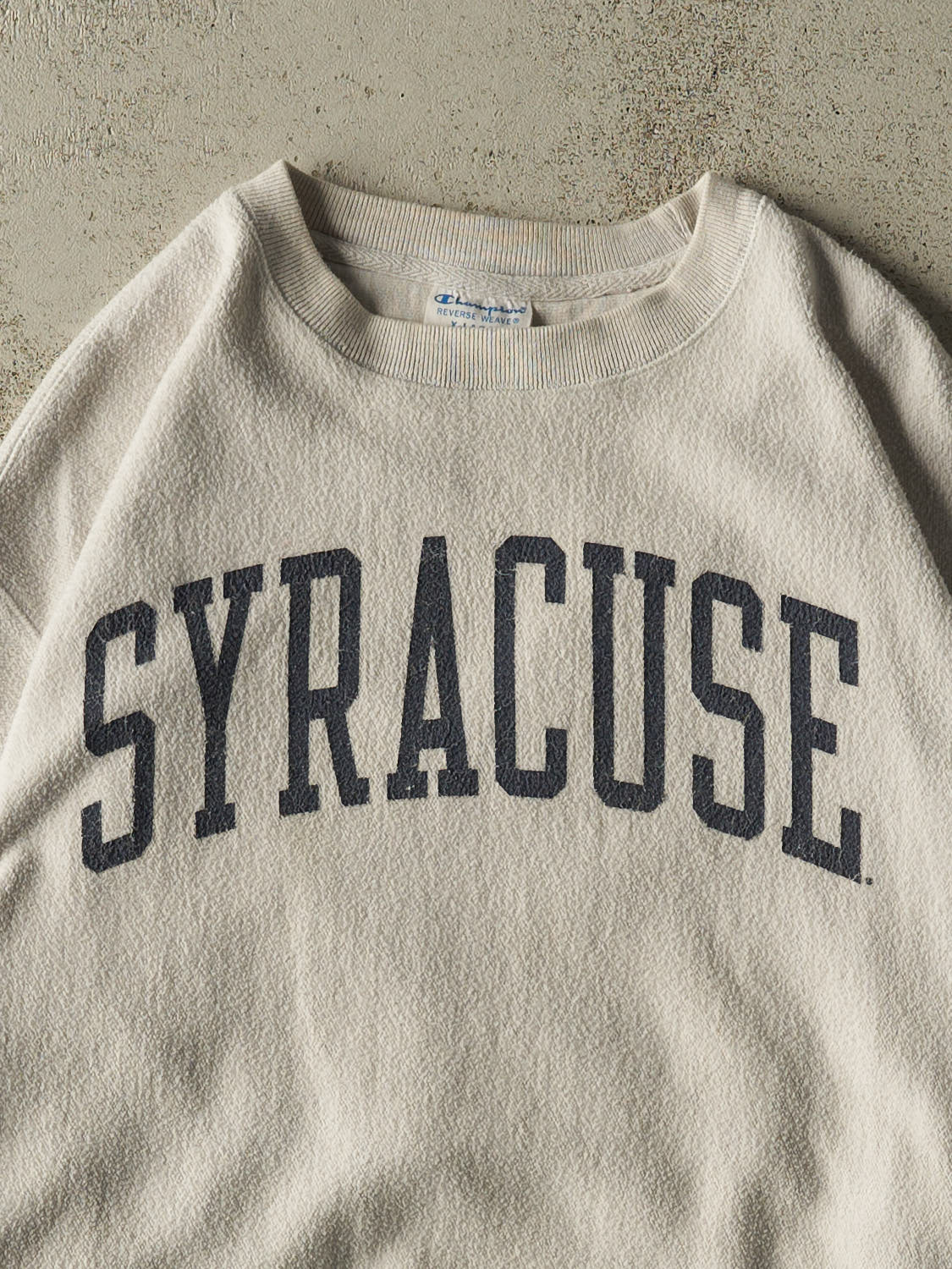Vintage Y2K Grey Champion Reverse Weave Syracuse University Inside Out Crewneck (XL/XXL)