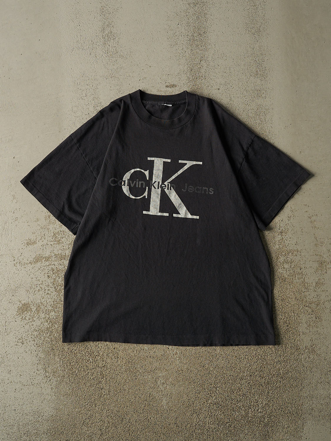 Vintage 90s Black Calvin Klein Jeans Single Stitch Tee (XL)