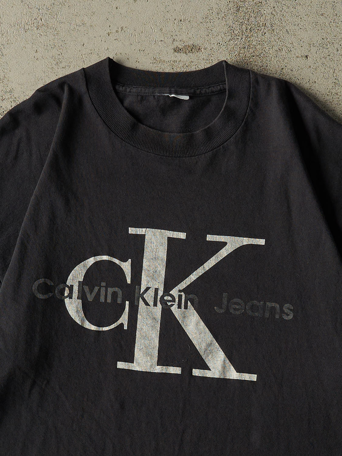 Vintage 90s Black Calvin Klein Jeans Single Stitch Tee (XL)