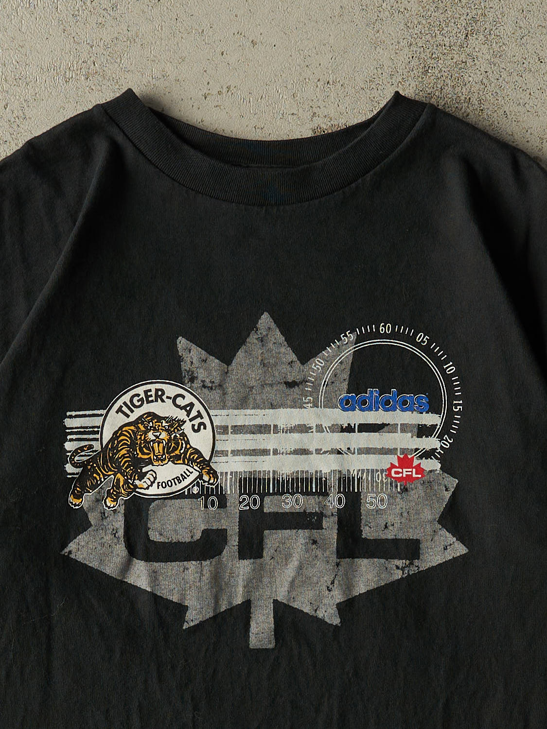 Vintage Y2K Black Hamilton Tiger Cats Adidas Tee (XL)