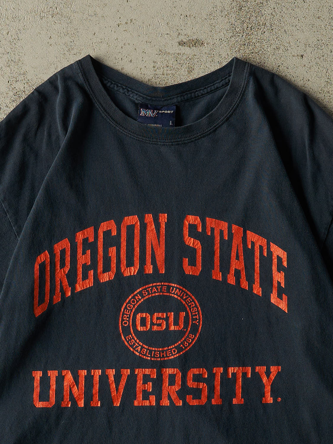 Vintage Y2K Navy Blue Oregon State University Tee (L)