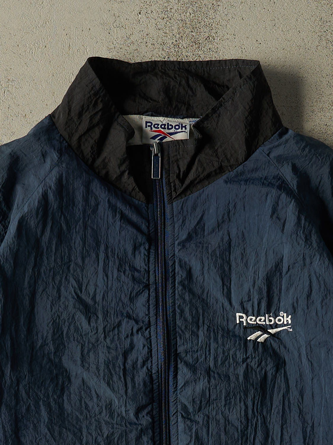 Vintage 90s Navy Blue Reebok Windbreaker  Jacket (L/XL)