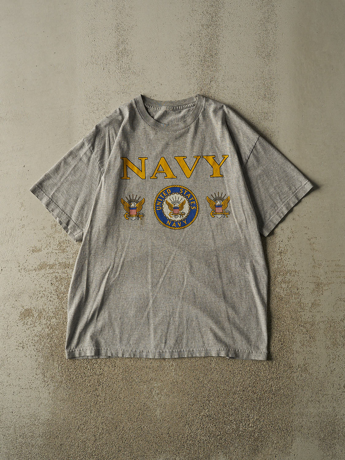 Vintage 90s Grey US Navy Tee (XL)