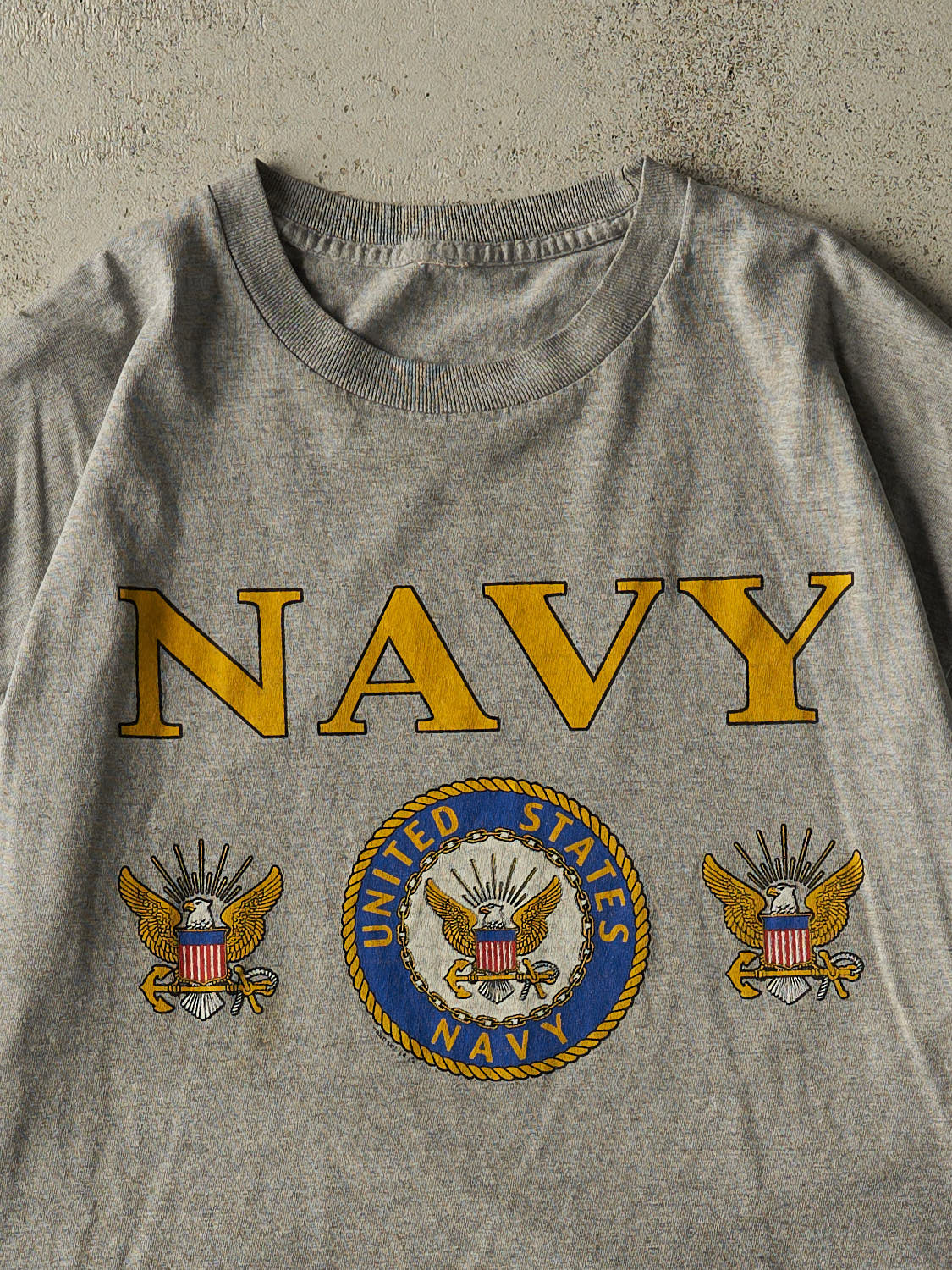 Vintage 90s Grey US Navy Tee (XL)