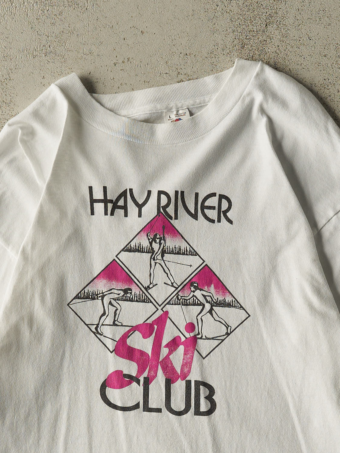 Vintage 80s White Hay River Ski Club Long Sleeve (L/XL)