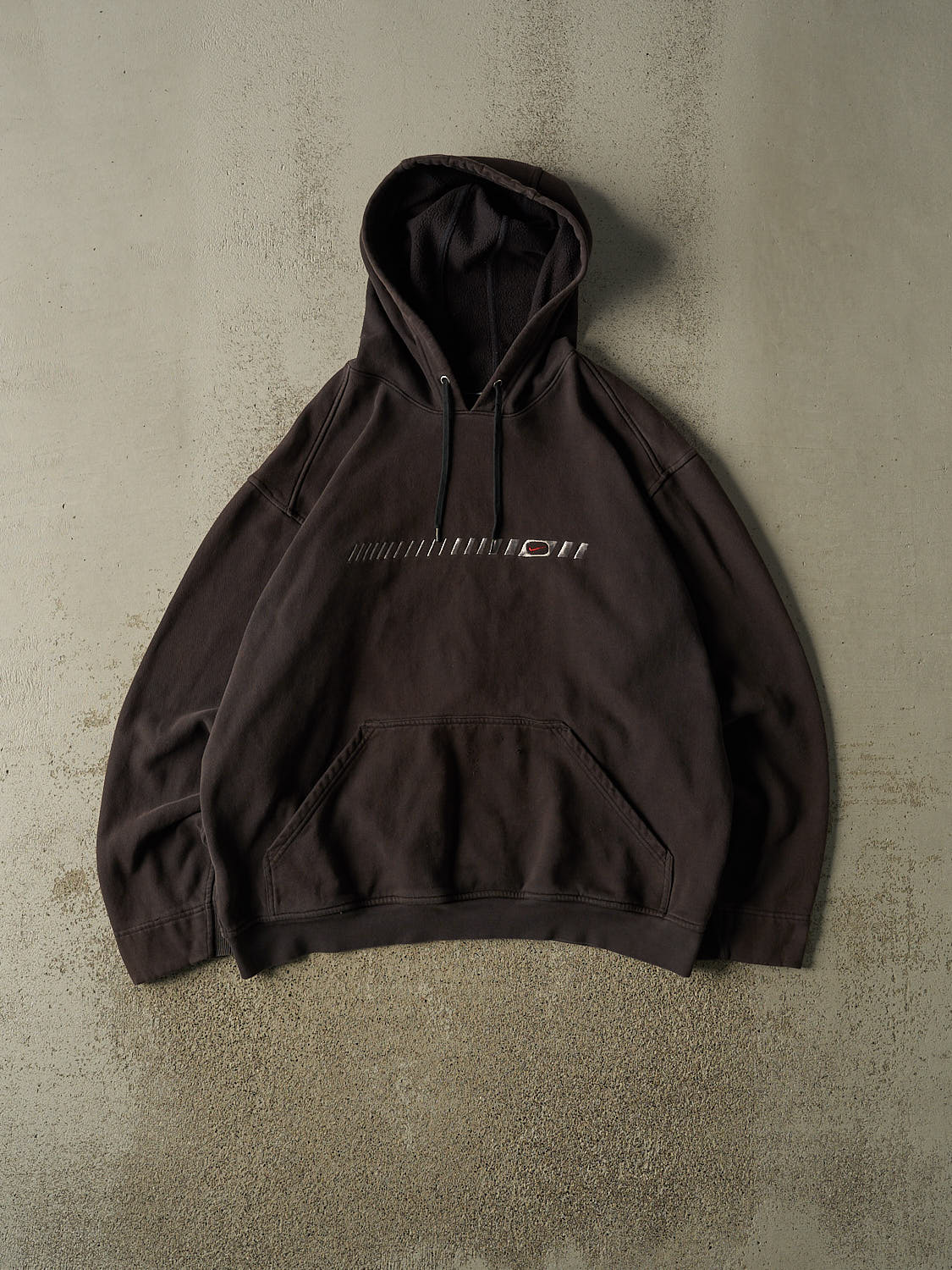 Vintage 90s Faded Black Nike Embroidered Hoodie (XL)