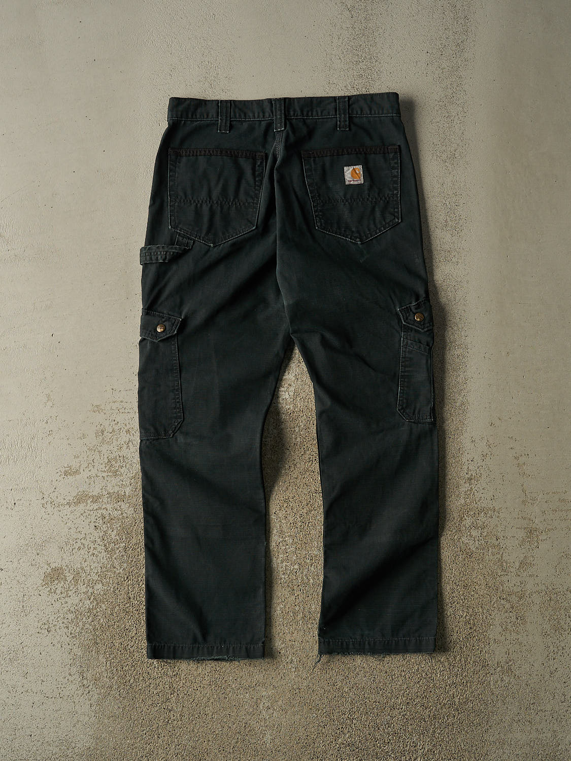 Vintage Y2K Black Carhartt Double Knee Cargo Carpenter Pants (32x30)