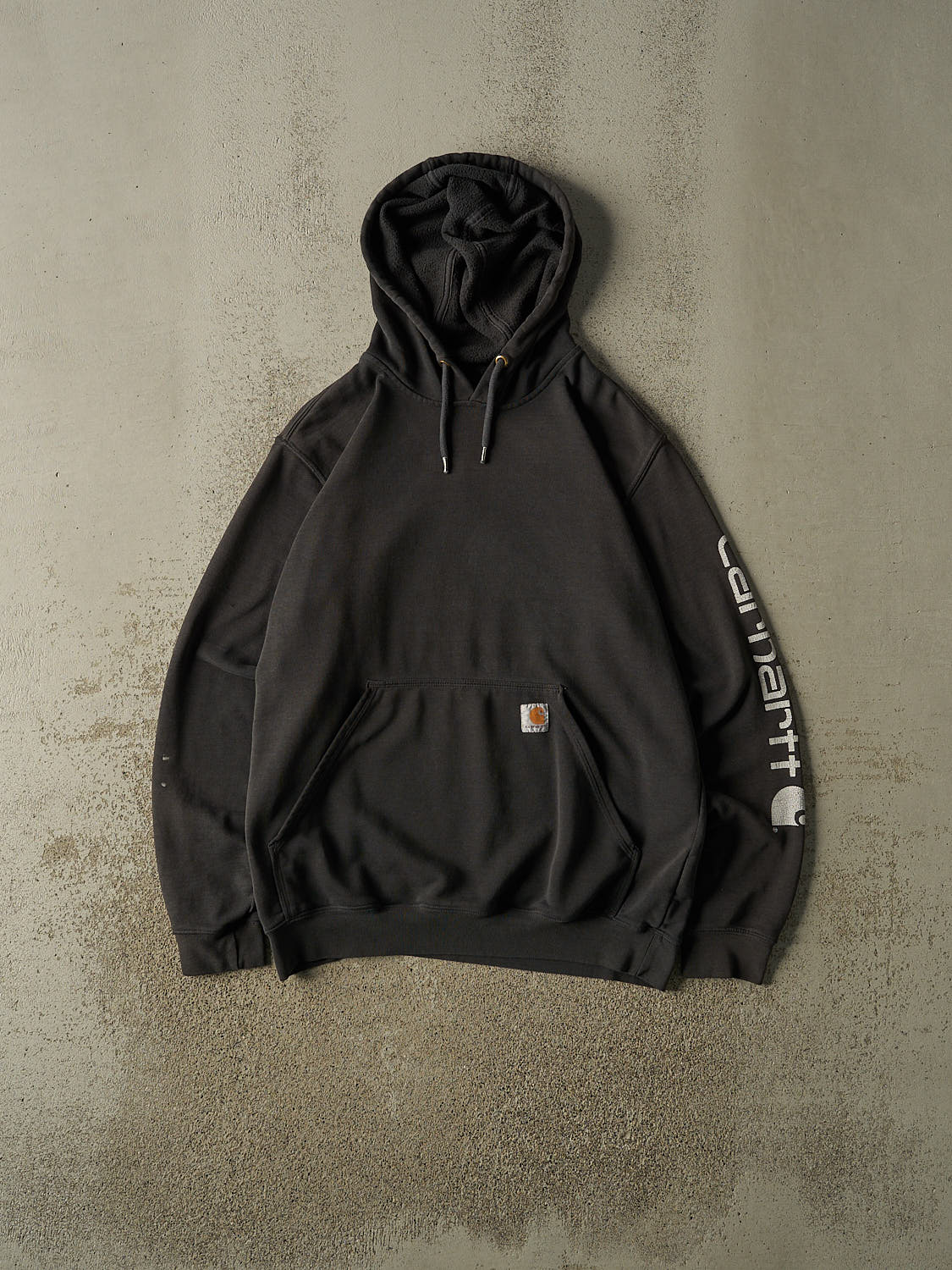 Vintage Y2K Faded Black Carhartt Hoodie (L/XL)