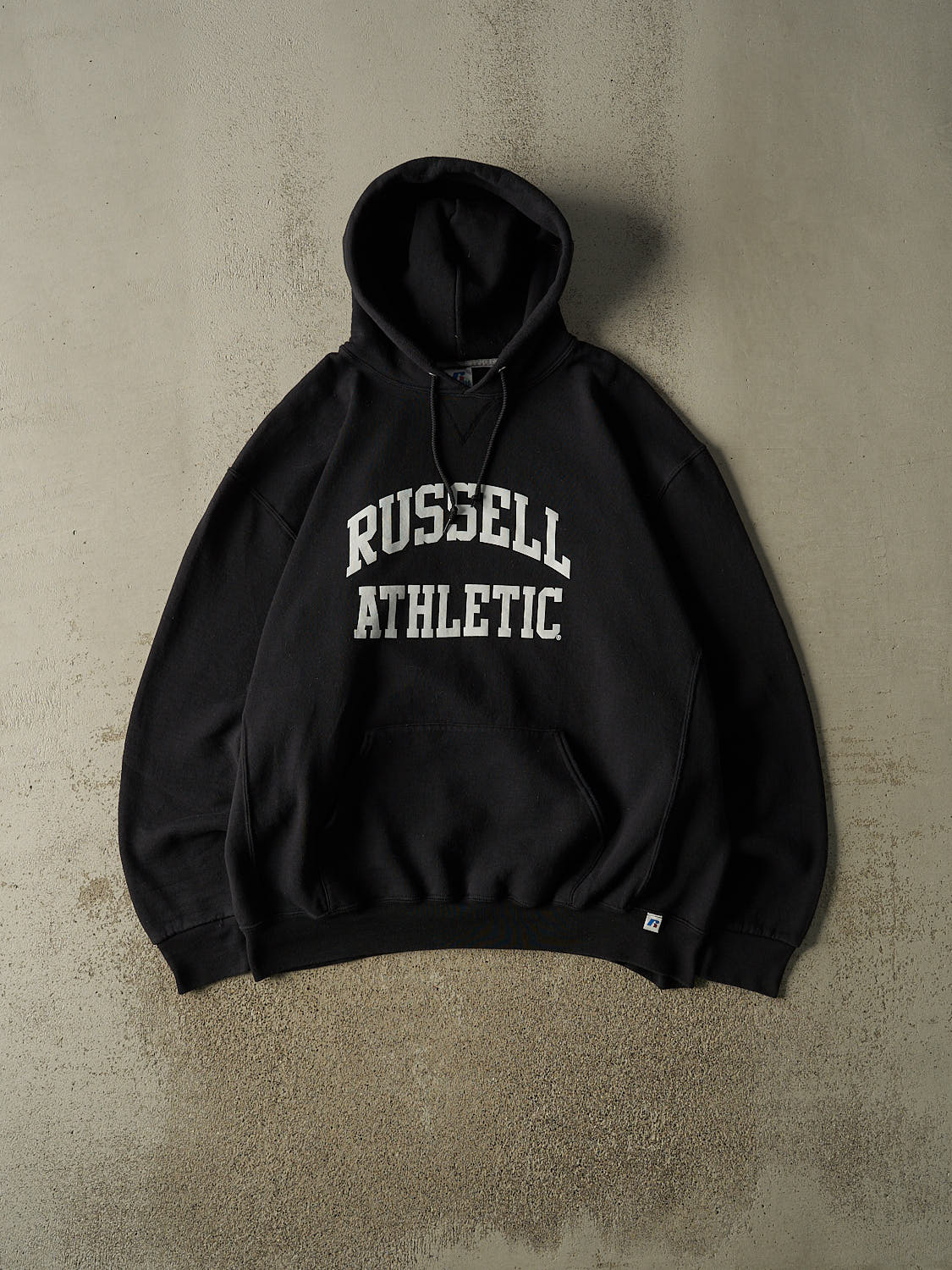 Vintage Y2K Black Russell Athletic Logo Hoodie (XXL)