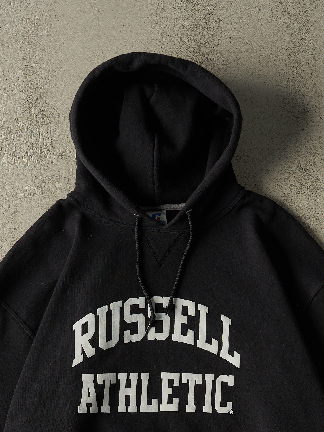 Vintage Y2K Black Russell Athletic Logo Hoodie (XXL)