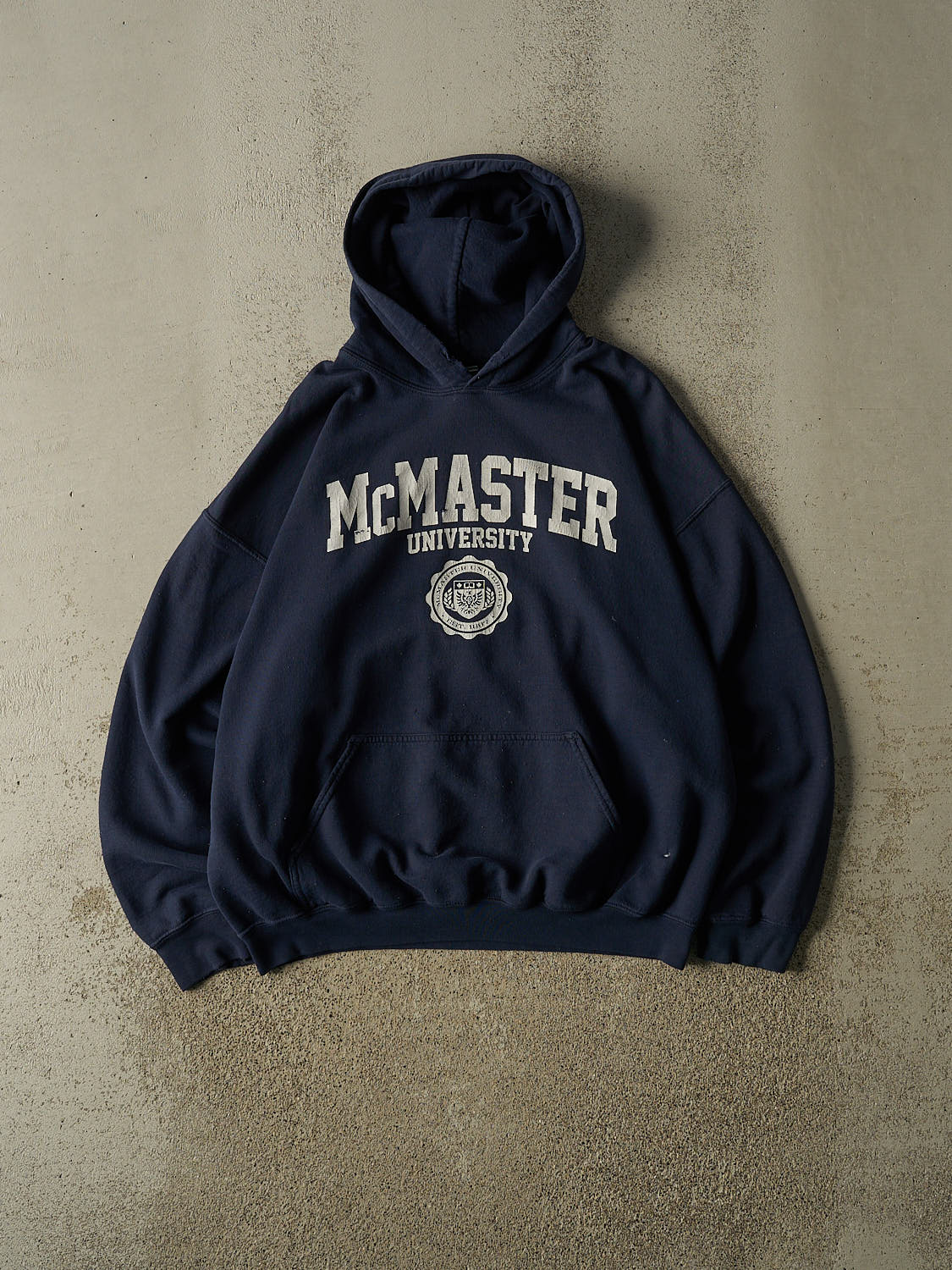 Vintage Y2K Navy Blue McMaster University Hoodie (M/L)