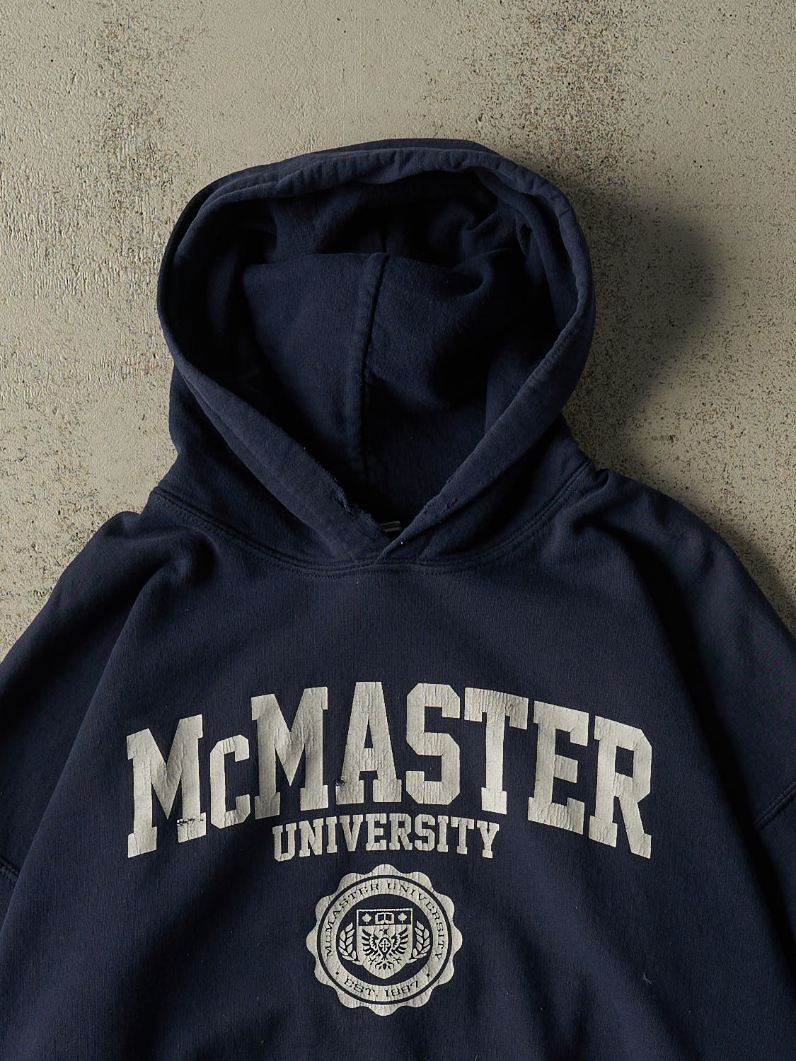 Vintage Y2K Navy Blue McMaster University Hoodie (M/L)