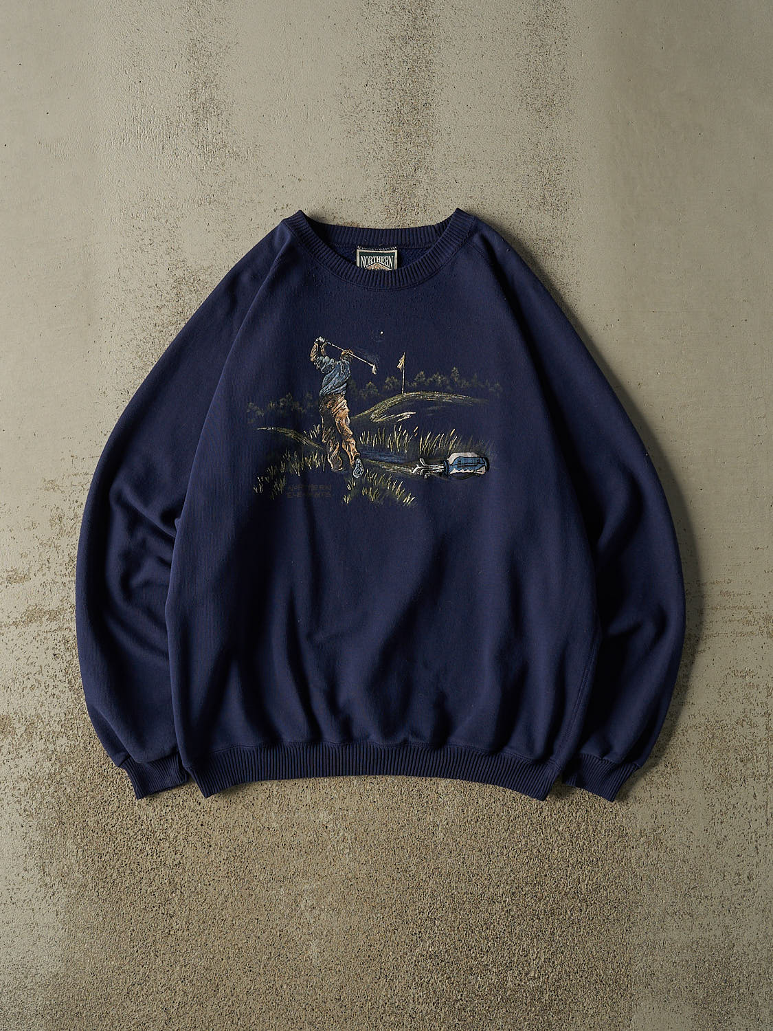 Vintage 90s Navy Blue Northern Elements Golf Embroidered Crewneck (XL)