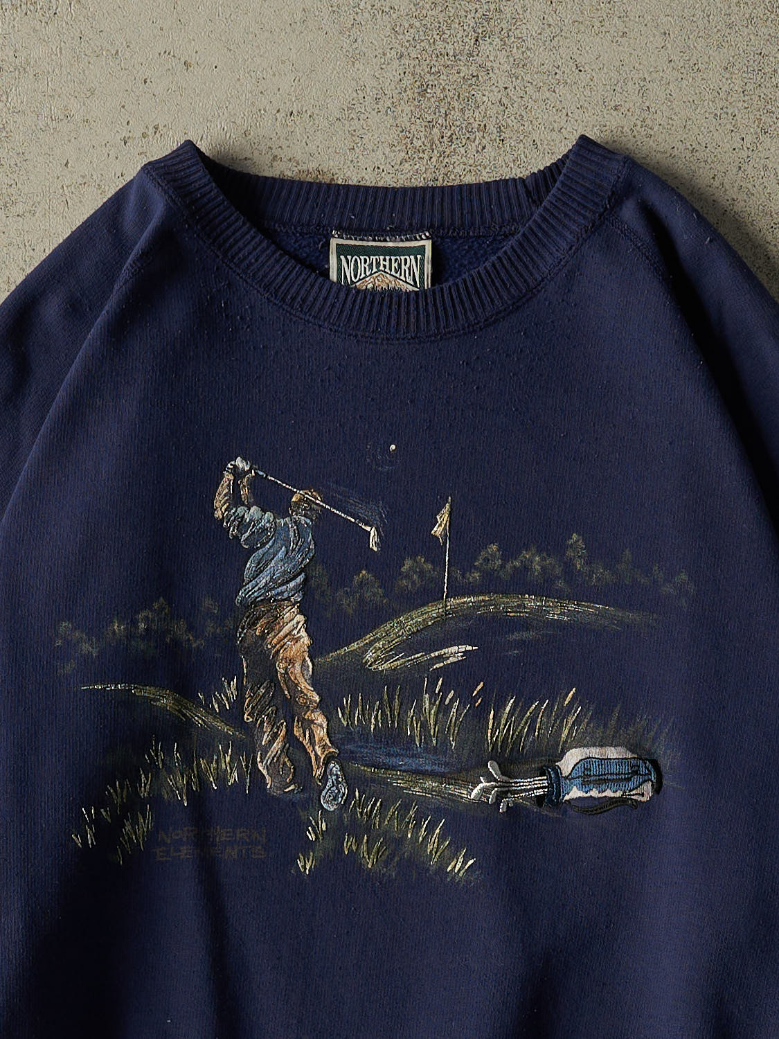 Vintage 90s Navy Blue Northern Elements Golf Embroidered Crewneck (XL)