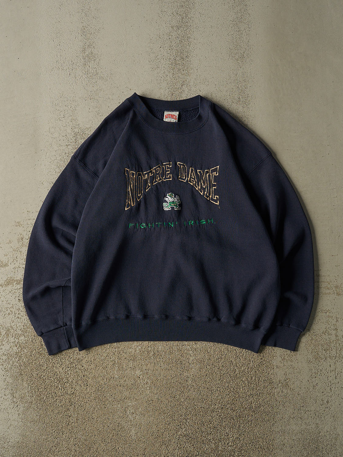 Vintage 90s Navy Blue University Of Notre Dame Crewneck (XL)