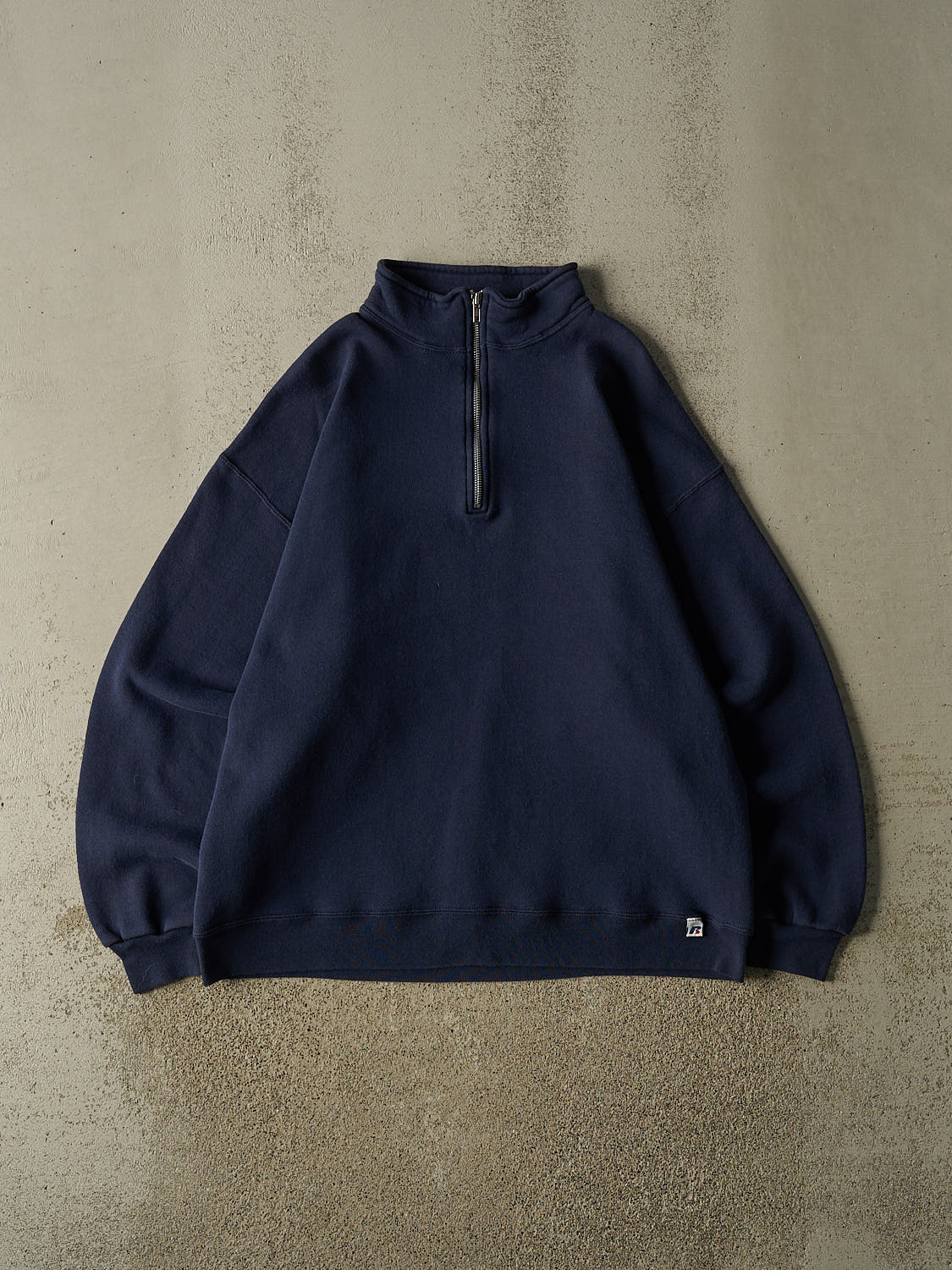 Vintage Y2K Navy Blue Russell Athletic Quarter Zip Sweater (XL)