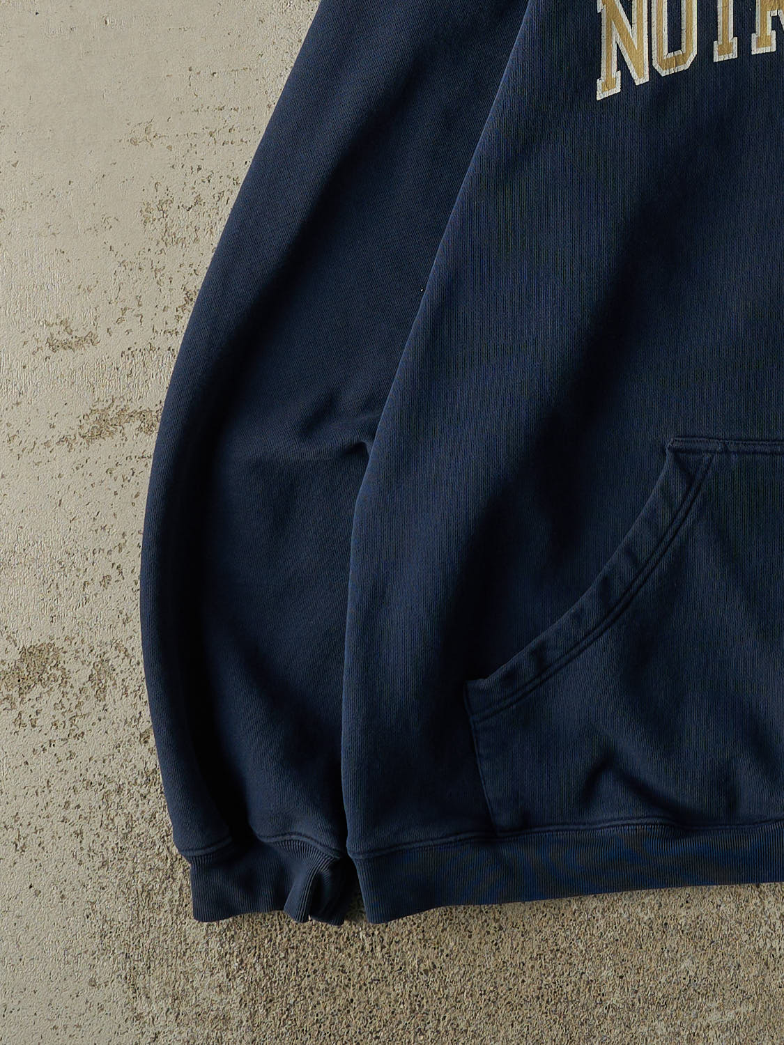 Vintage Y2K Navy Blue Adidas University of Notre Dame Hoodie (XL)