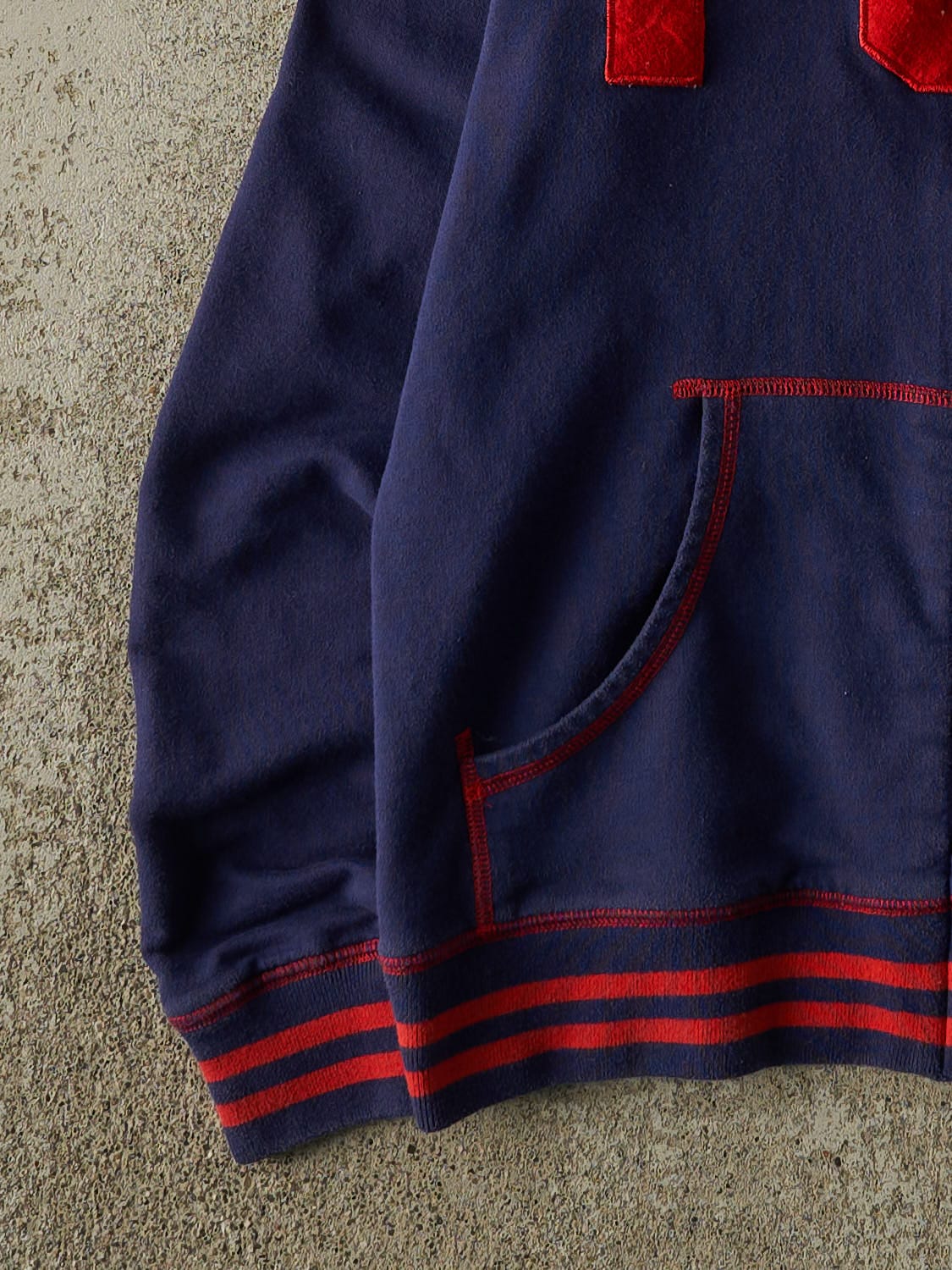 Vintage Y2K Navy Blue FC Barcelona Zip Up Sweatshirt (XXS/XS)