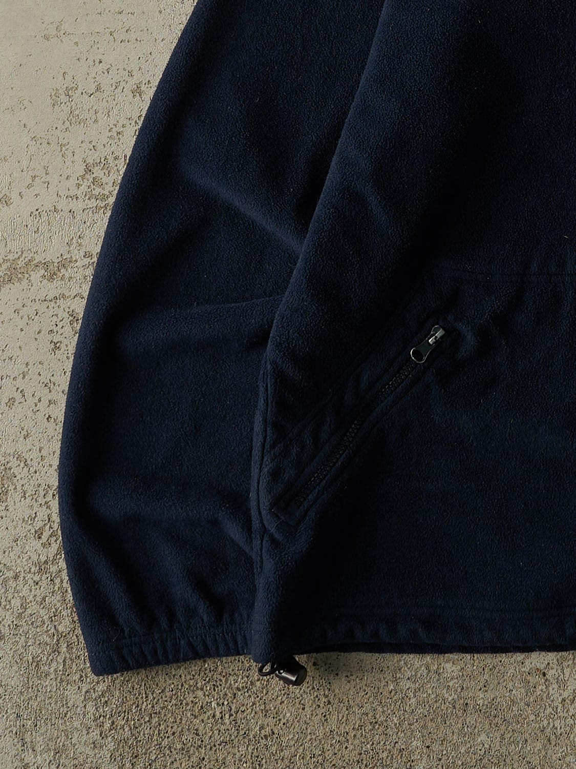 Vintage Y2K Navy Blue FC Barcelona Zip Up Embroidered Fleece (L)