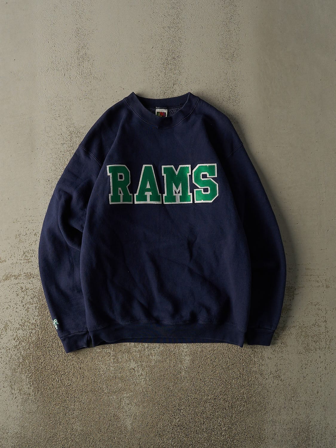Vintage 90s Navy Blue Rams Embroidered Crewneck (S/M)