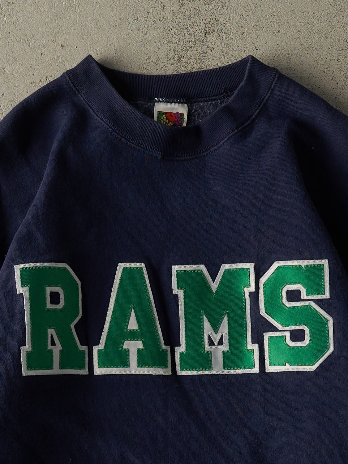 Vintage 90s Navy Blue Rams Embroidered Crewneck (S/M)