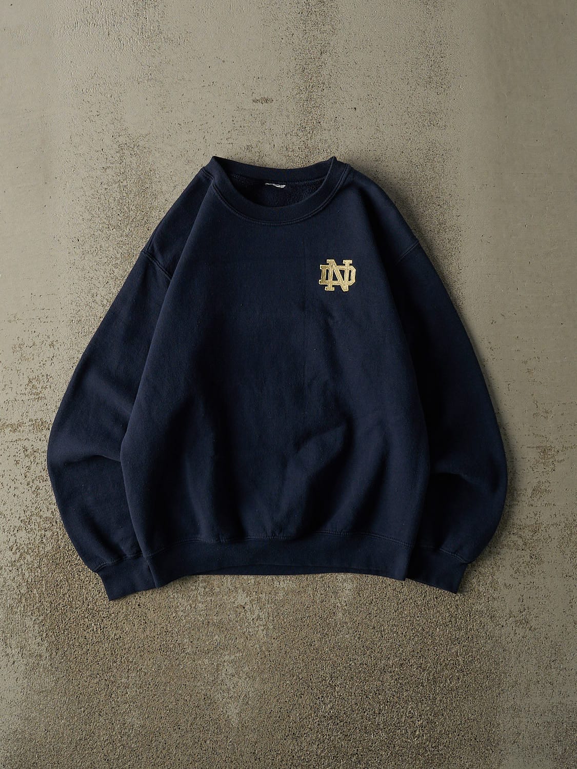 Vintage 90s Navy Blue University of Notre Dame Embroidered Crewneck (XS/S)